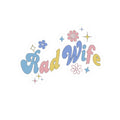 Rad Wife Kiss-Cut Sticker — Cute Pastel Floral Laptop Decal for Wives